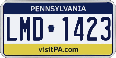 PA license plate LMD1423