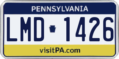 PA license plate LMD1426