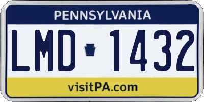 PA license plate LMD1432