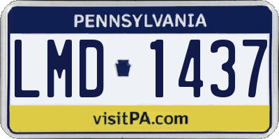 PA license plate LMD1437