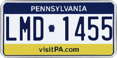 PA license plate LMD1455