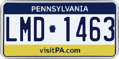 PA license plate LMD1463