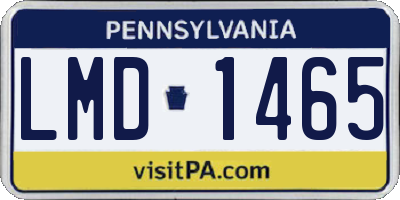PA license plate LMD1465