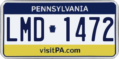 PA license plate LMD1472