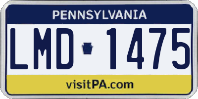 PA license plate LMD1475