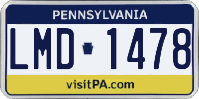 PA license plate LMD1478
