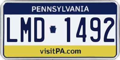 PA license plate LMD1492
