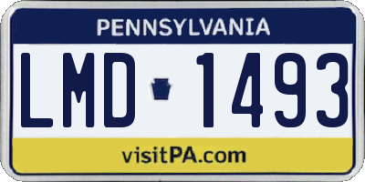 PA license plate LMD1493