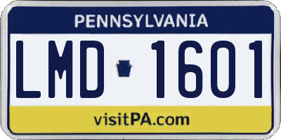PA license plate LMD1601
