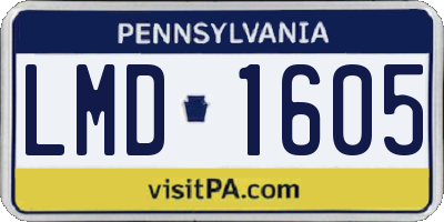 PA license plate LMD1605