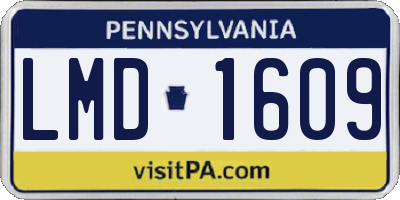 PA license plate LMD1609