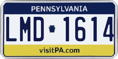 PA license plate LMD1614