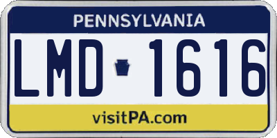 PA license plate LMD1616