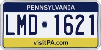 PA license plate LMD1621