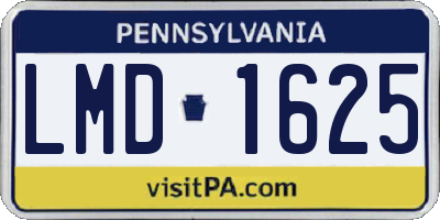 PA license plate LMD1625