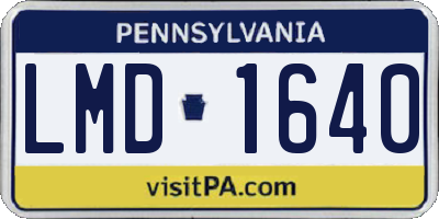 PA license plate LMD1640