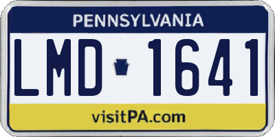 PA license plate LMD1641