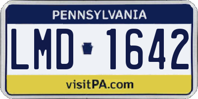 PA license plate LMD1642