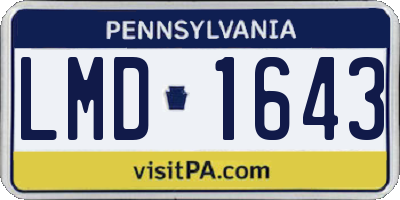 PA license plate LMD1643