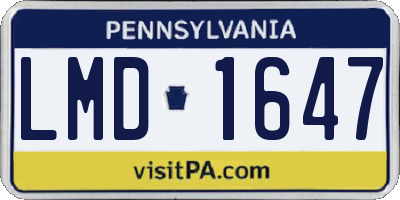 PA license plate LMD1647