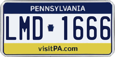 PA license plate LMD1666