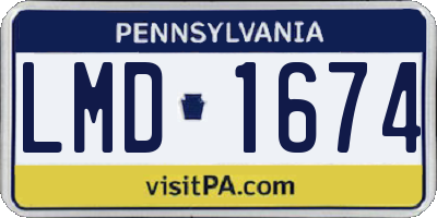 PA license plate LMD1674