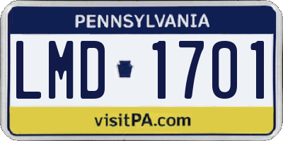 PA license plate LMD1701