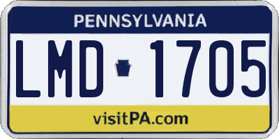 PA license plate LMD1705