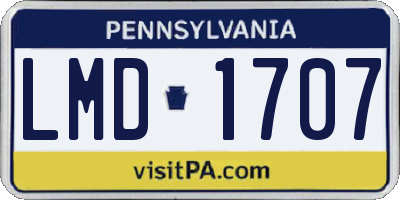 PA license plate LMD1707