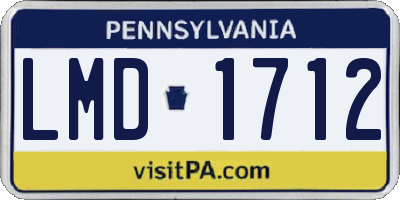 PA license plate LMD1712