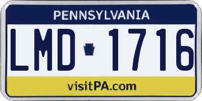 PA license plate LMD1716