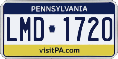 PA license plate LMD1720