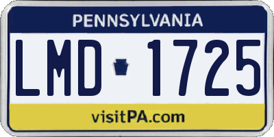 PA license plate LMD1725