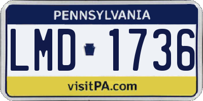 PA license plate LMD1736
