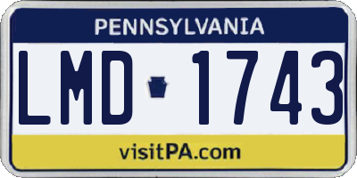 PA license plate LMD1743