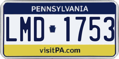 PA license plate LMD1753