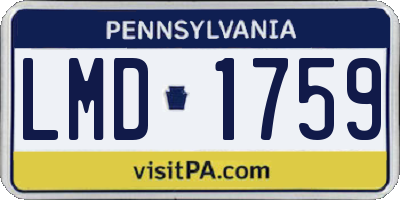 PA license plate LMD1759