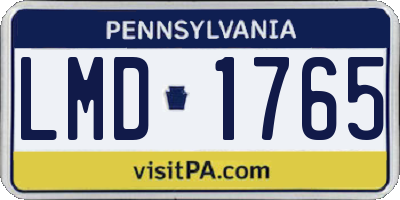 PA license plate LMD1765