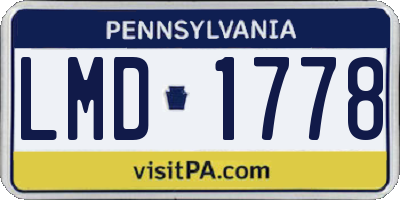 PA license plate LMD1778