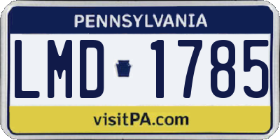 PA license plate LMD1785