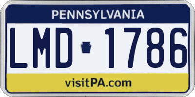 PA license plate LMD1786