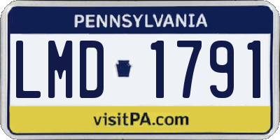 PA license plate LMD1791