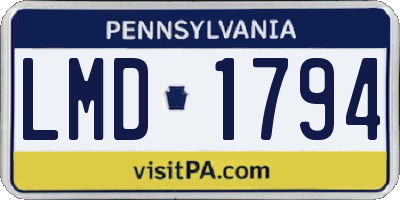 PA license plate LMD1794