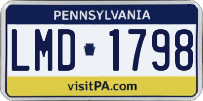 PA license plate LMD1798
