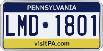 PA license plate LMD1801