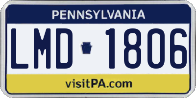 PA license plate LMD1806