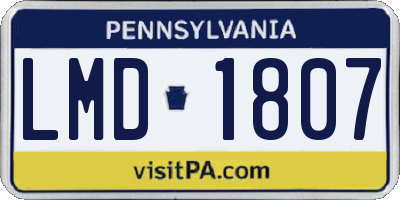 PA license plate LMD1807