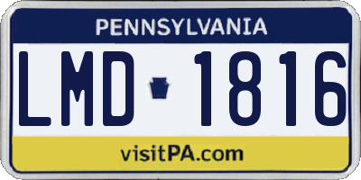 PA license plate LMD1816