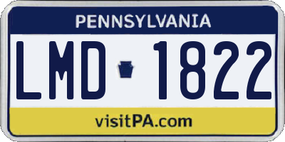 PA license plate LMD1822