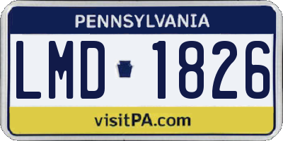 PA license plate LMD1826